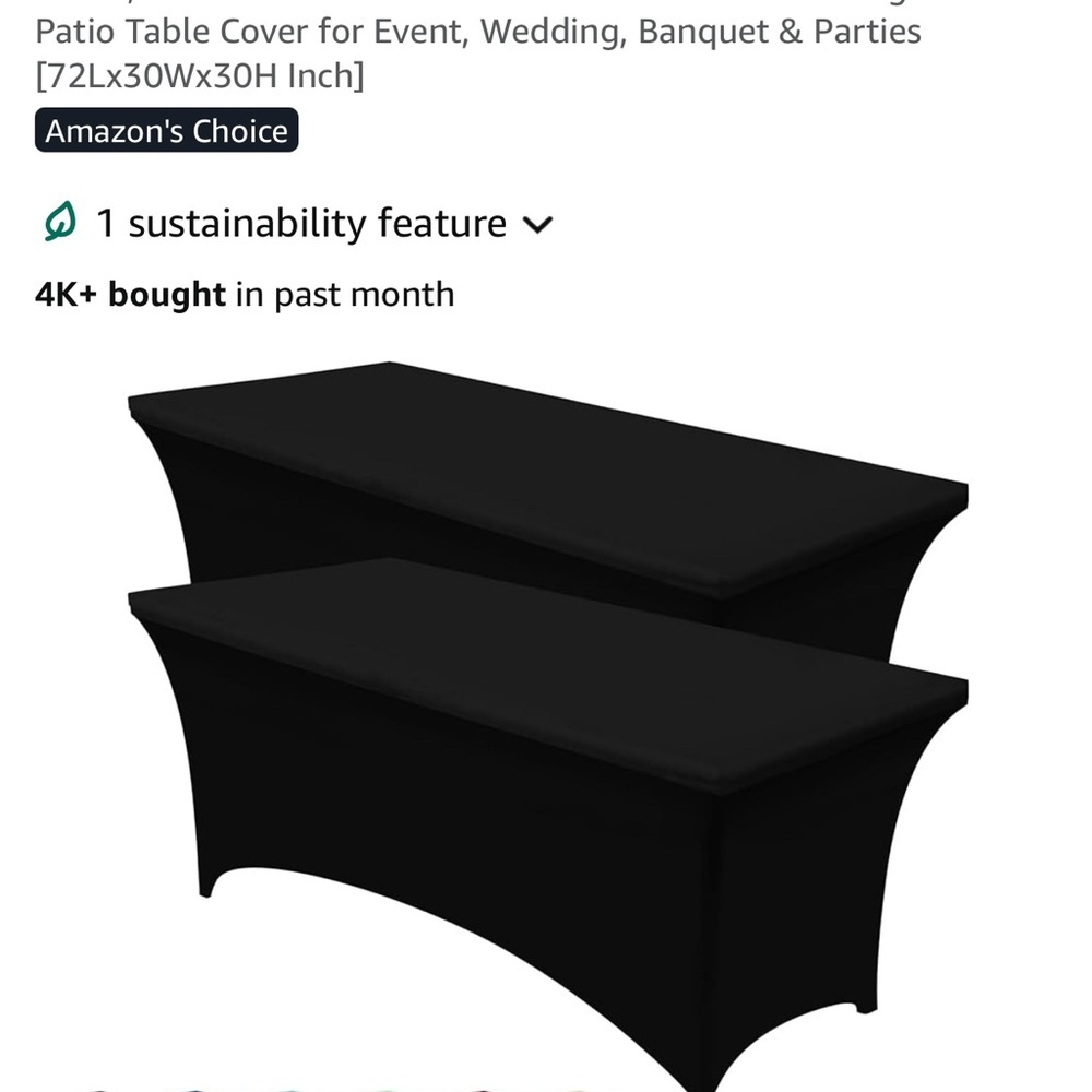 Black Table Cover 6 feet
